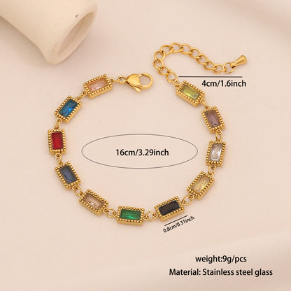 Exotic Colourful Stainless Steel Teardrop Bracelet