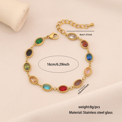 Exotic Colourful Stainless Steel Teardrop Bracelet