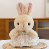 Beige Bunny in Lace Pearl Skirt