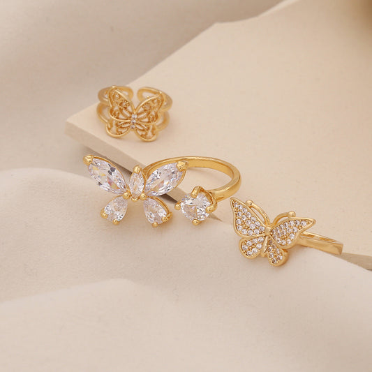 Zircon Butterfly Open Ring