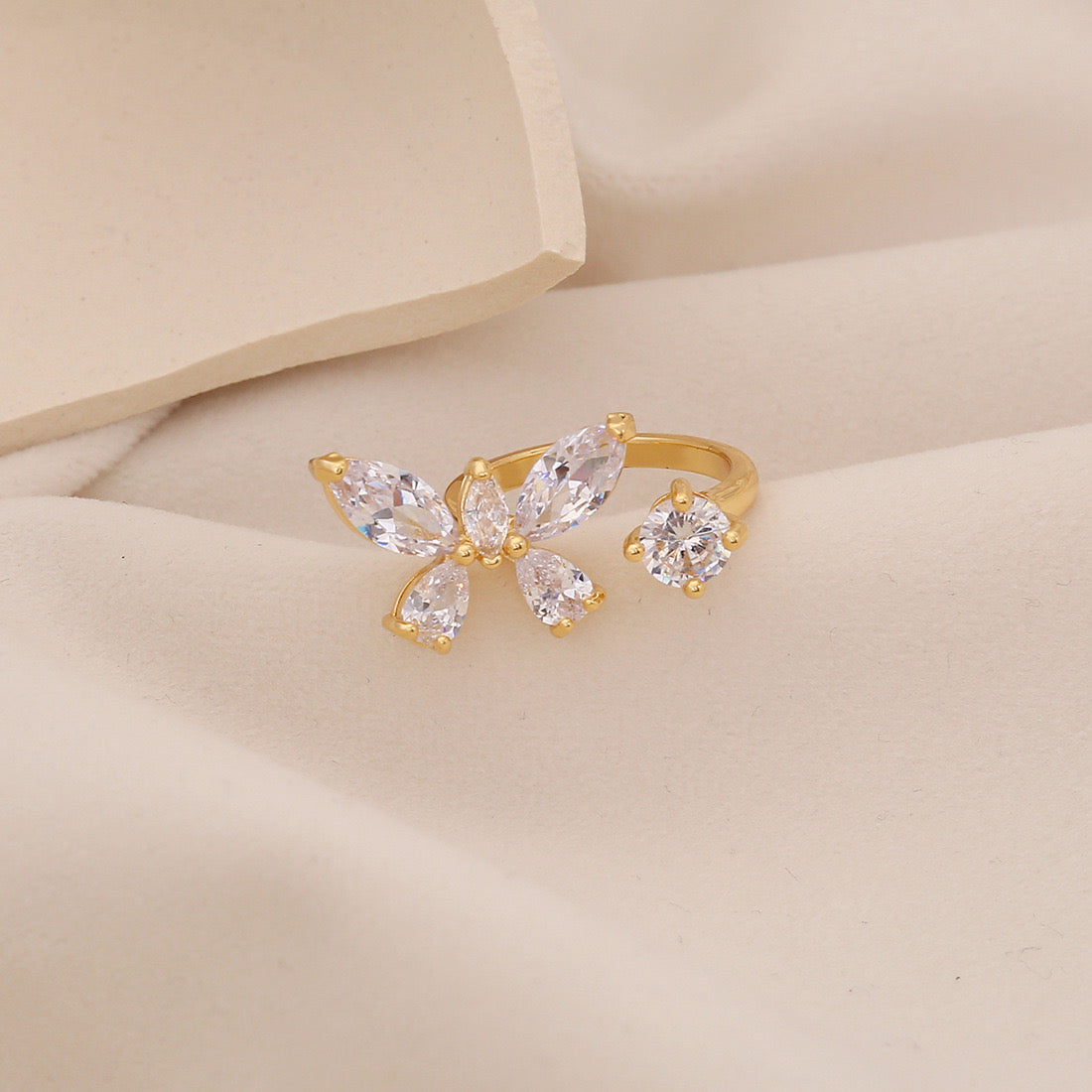 Zircon Butterfly Open Ring
