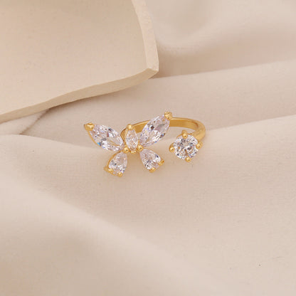 Zircon Butterfly Open Ring