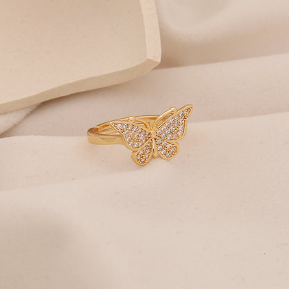 Zircon Butterfly Open Ring
