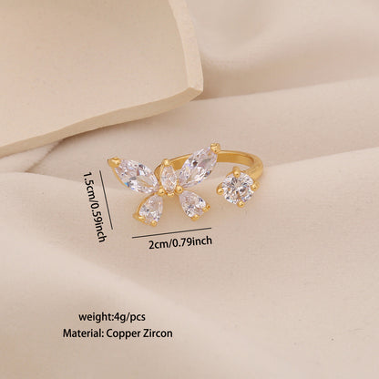Zircon Butterfly Open Ring