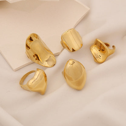 Geometric Titanium Steel Open Ring