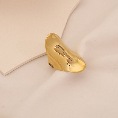 Geometric Titanium Steel Open Ring