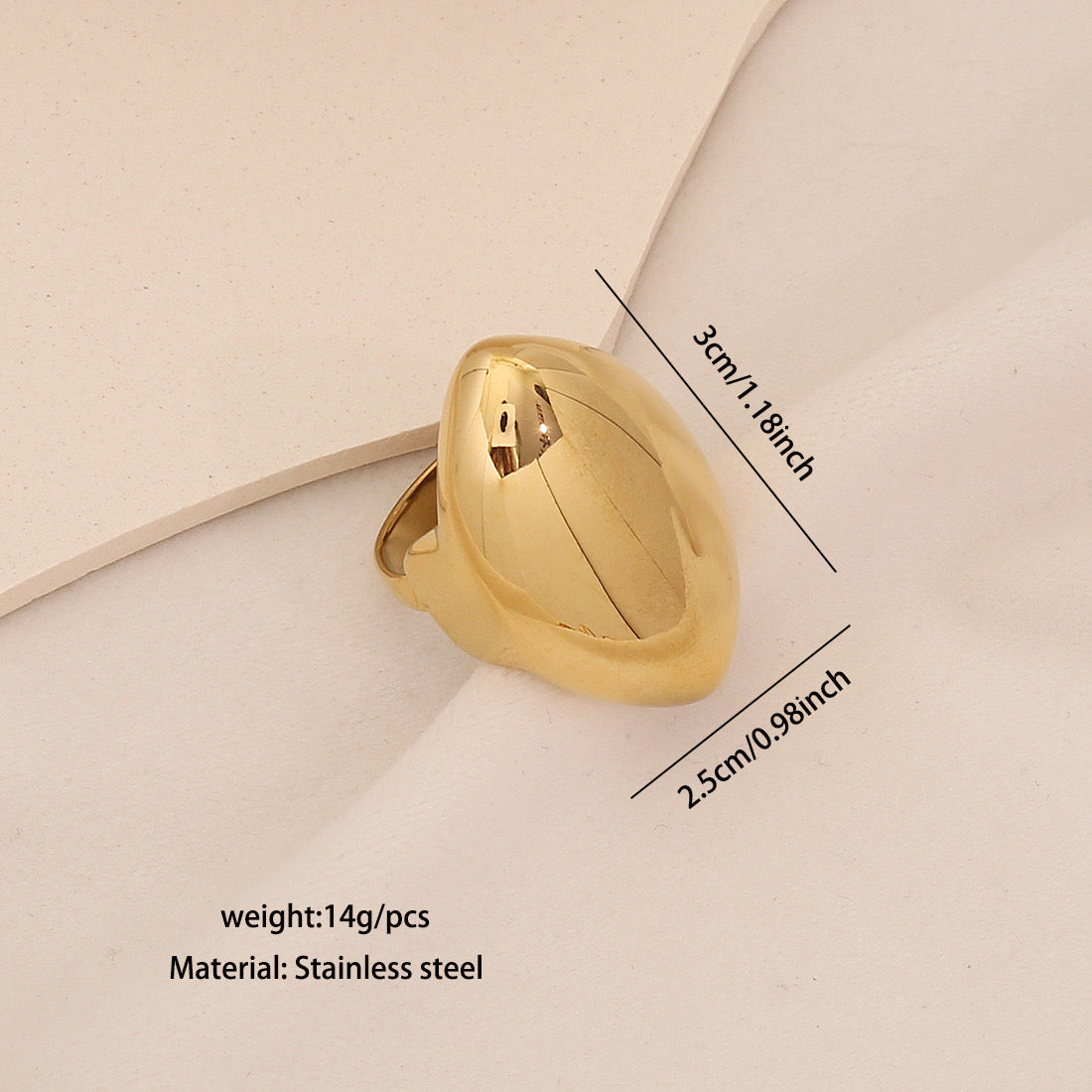 Geometric Titanium Steel Open Ring