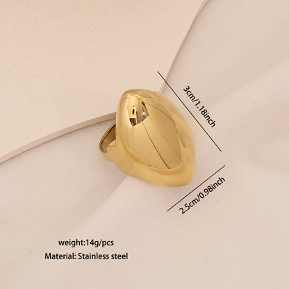 Geometric Titanium Steel Open Ring