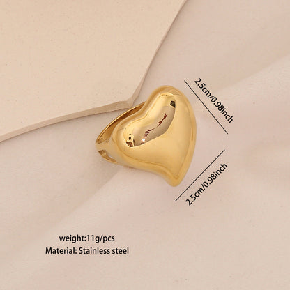 Geometric Titanium Steel Open Ring