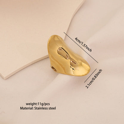 Geometric Titanium Steel Open Ring