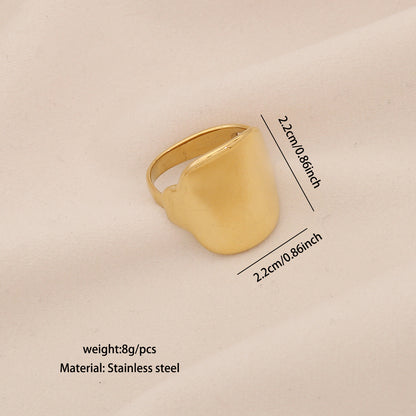 Geometric Titanium Steel Open Ring