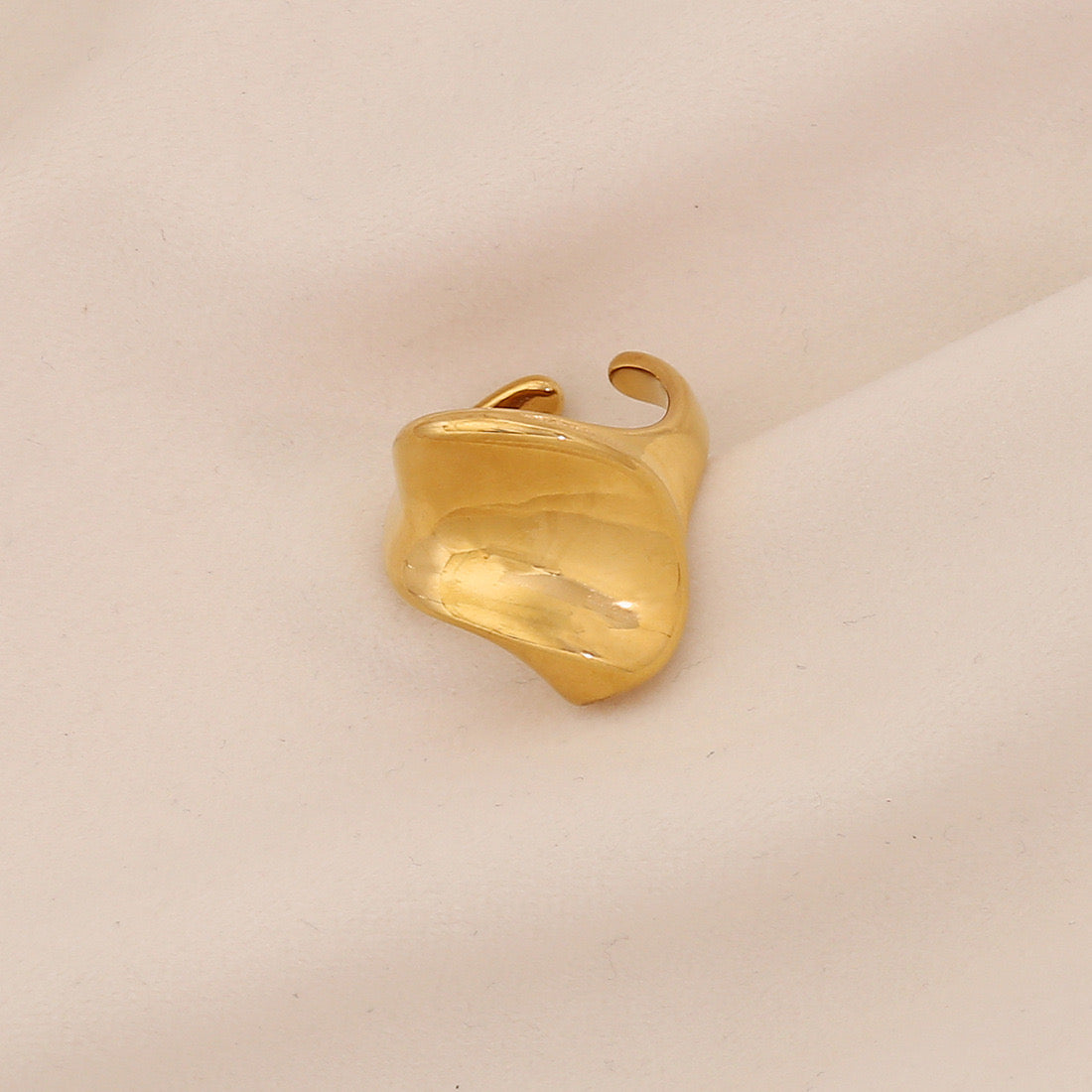 Geometric Titanium Steel Open Ring