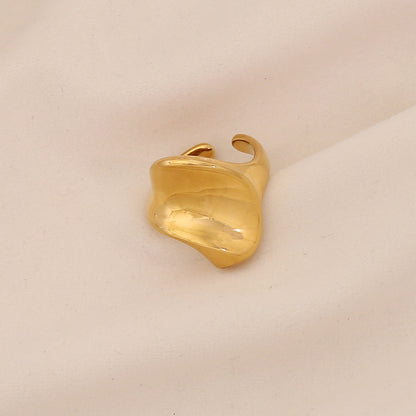 Geometric Titanium Steel Open Ring