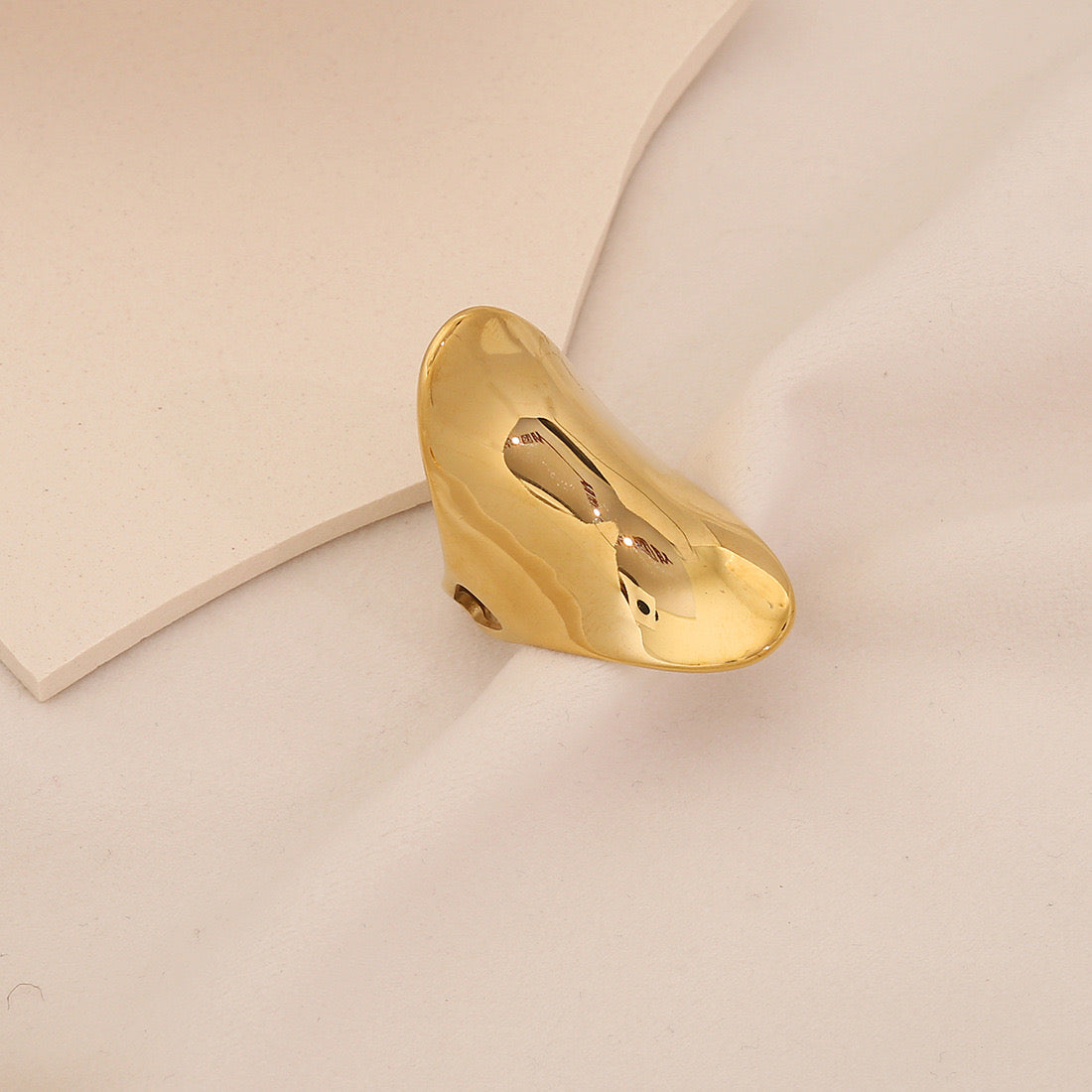 Geometric Titanium Steel Open Ring