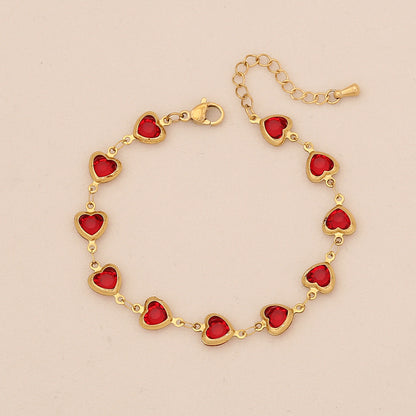 Colourful Heart Stainless Steel Bracelet