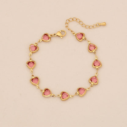 Colourful Heart Stainless Steel Bracelet