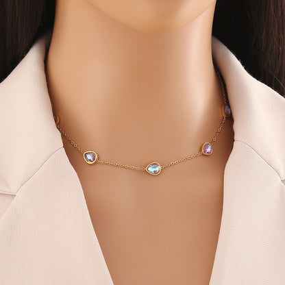 Heart & Butterfly Stainless Steel Pendant Necklace