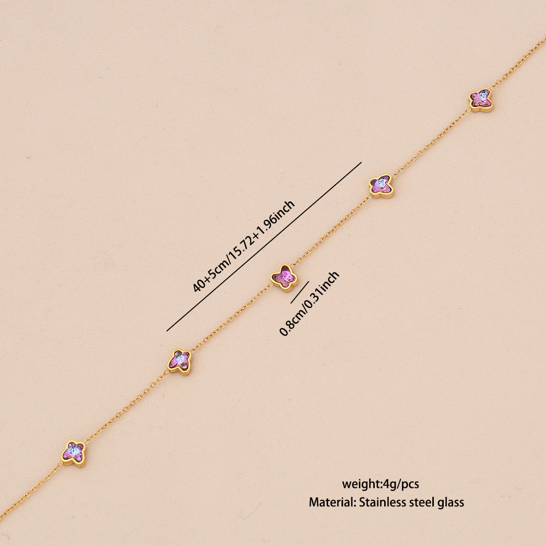 Heart & Butterfly Stainless Steel Pendant Necklace