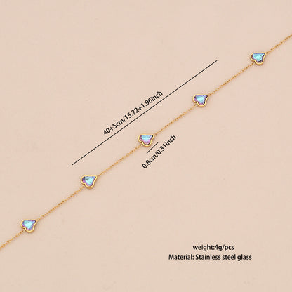 Heart & Butterfly Stainless Steel Pendant Necklace