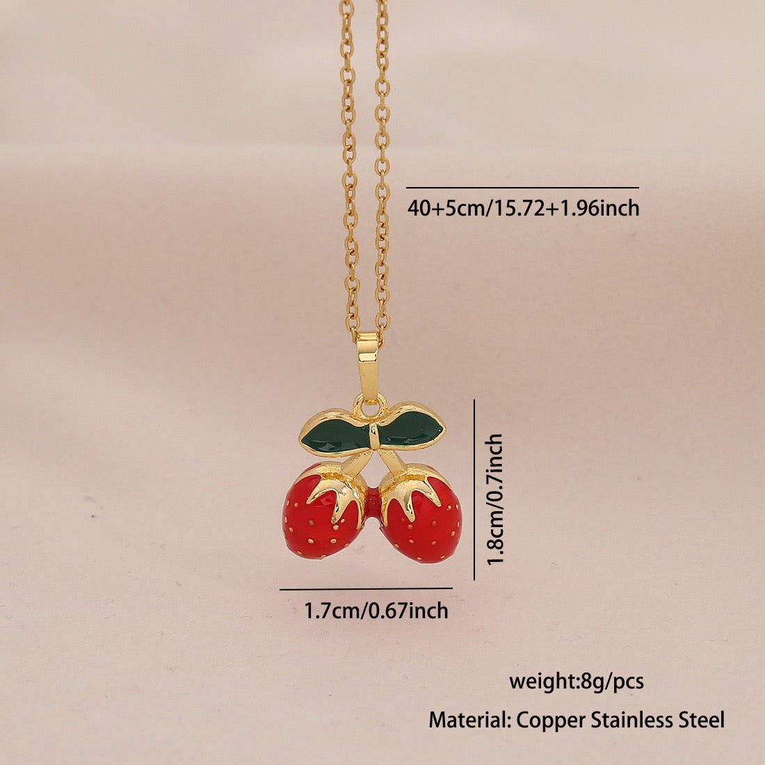 Fruit, Lips & Chilli Stainless Steel Pendant Necklace