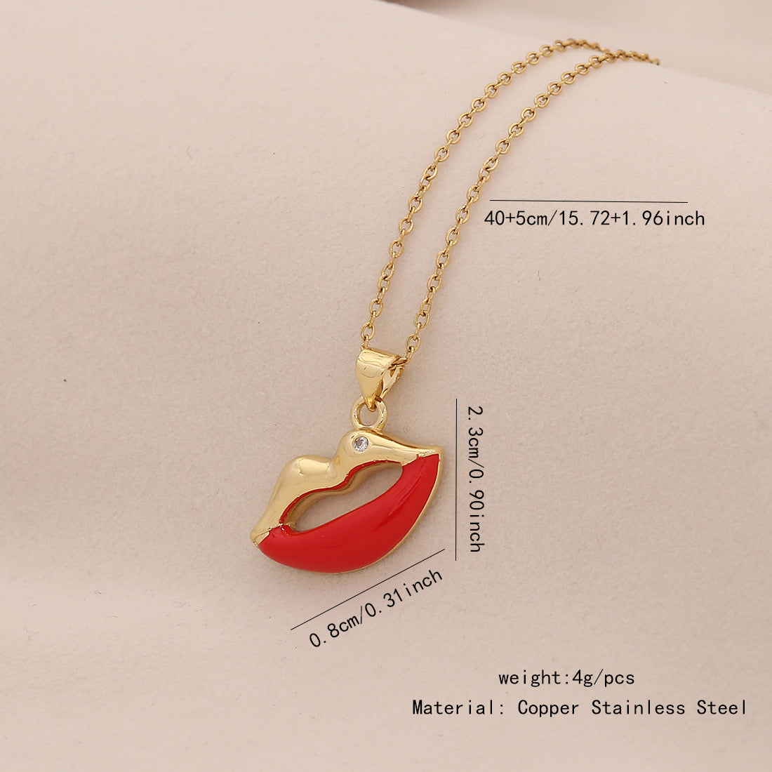 Fruit, Lips & Chilli Stainless Steel Pendant Necklace