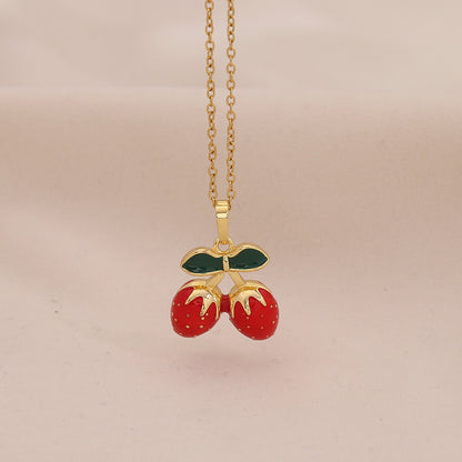 Fruit, Lips & Chilli Stainless Steel Pendant Necklace
