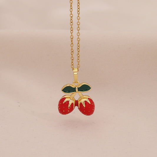 Fruit, Lips & Chilli Stainless Steel Pendant Necklace
