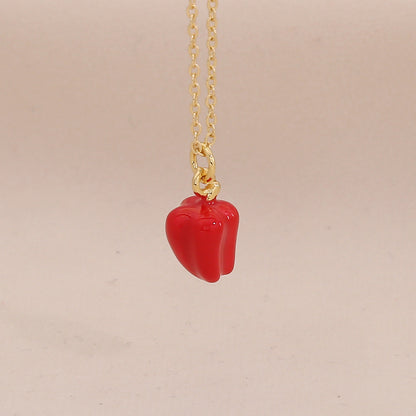 Fruit, Lips & Chilli Stainless Steel Pendant Necklace