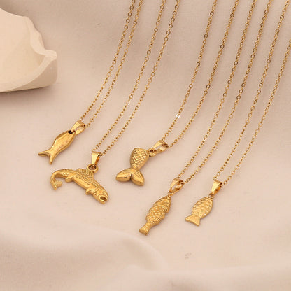 Unique Fish Stainless Steel Pendant Necklace