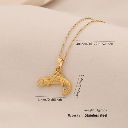 Unique Fish Stainless Steel Pendant Necklace