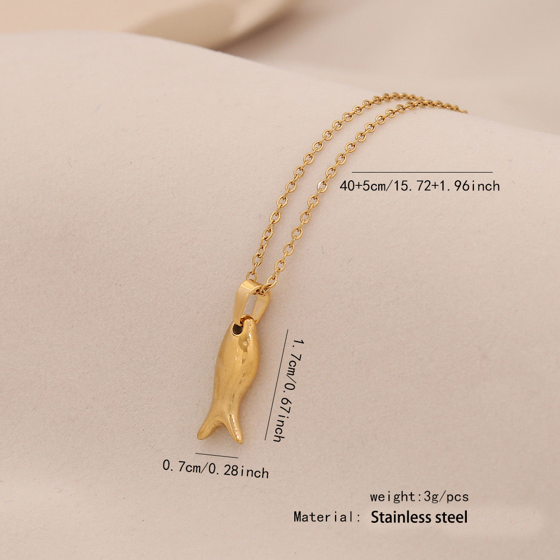 Unique Fish Stainless Steel Pendant Necklace