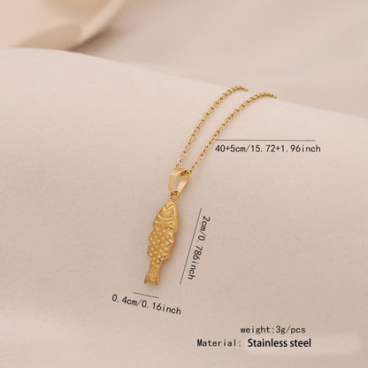 Unique Fish Stainless Steel Pendant Necklace