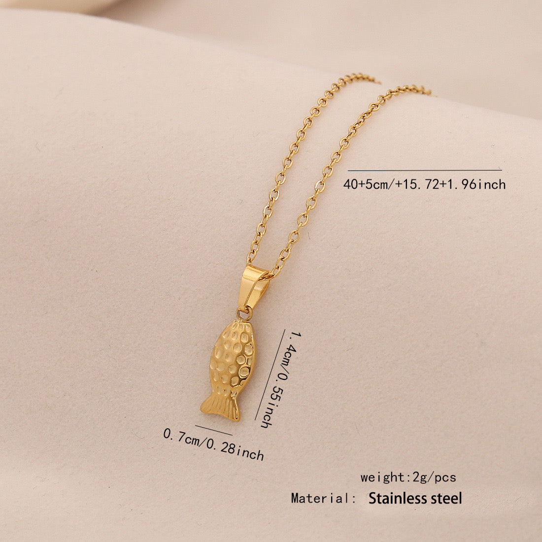 Unique Fish Stainless Steel Pendant Necklace