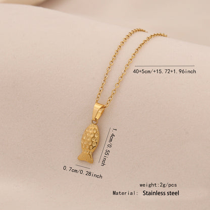 Unique Fish Stainless Steel Pendant Necklace