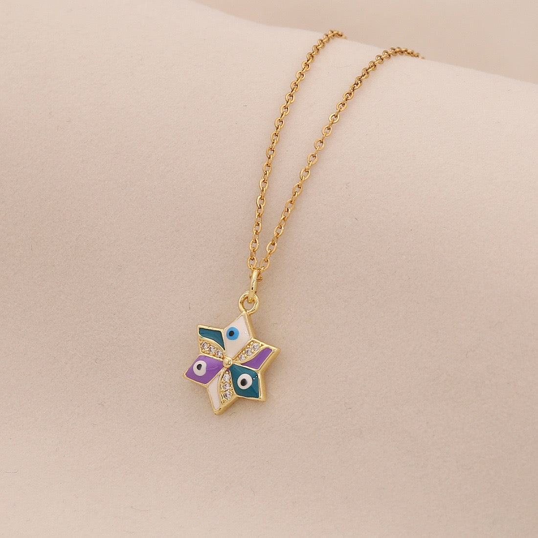 Evil Eye Stainless Steel Necklace