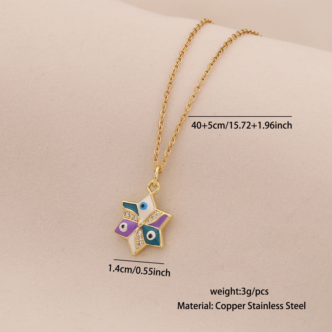 Evil Eye Stainless Steel Necklace