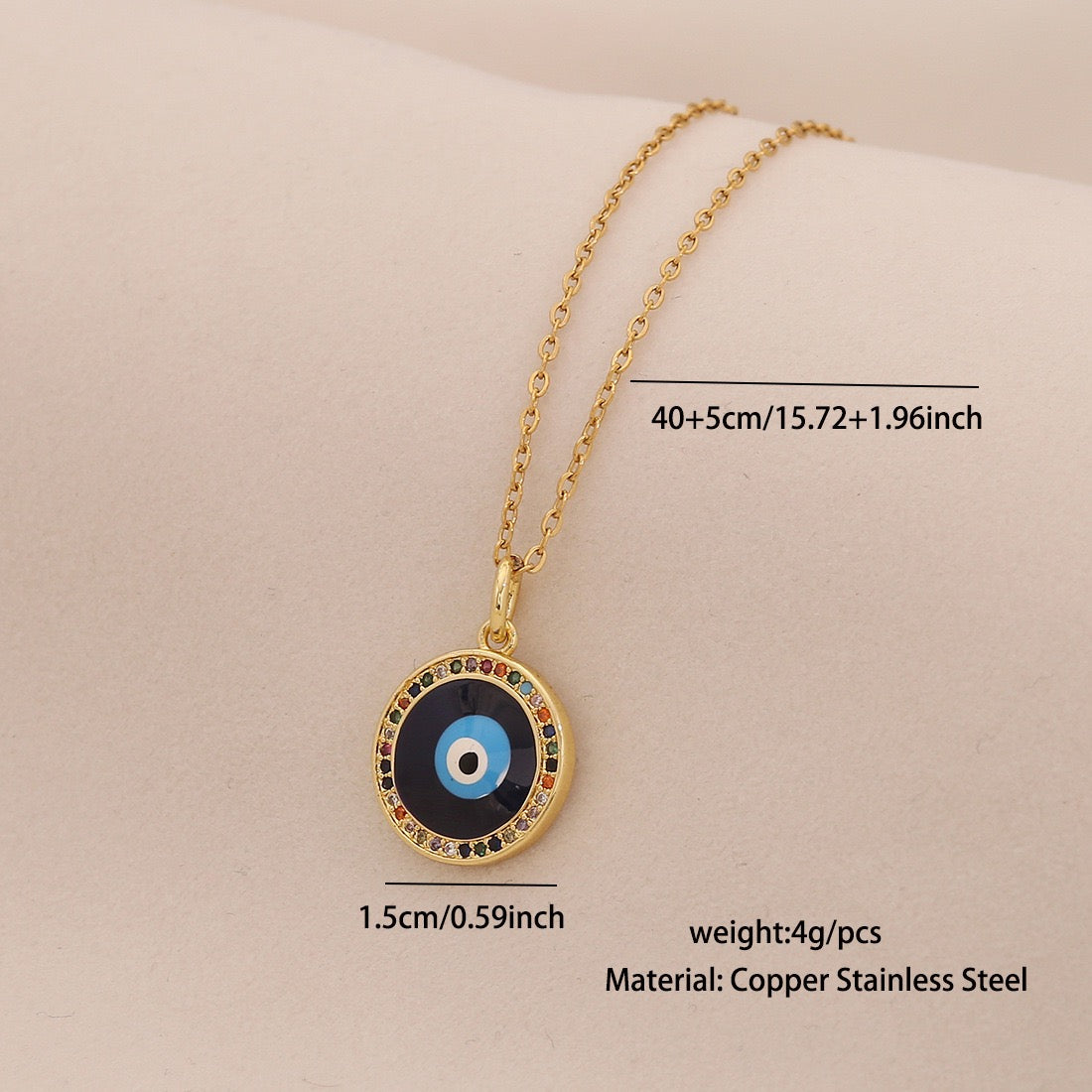 Evil Eye Stainless Steel Necklace