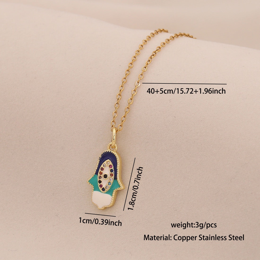 Evil Eye Stainless Steel Necklace