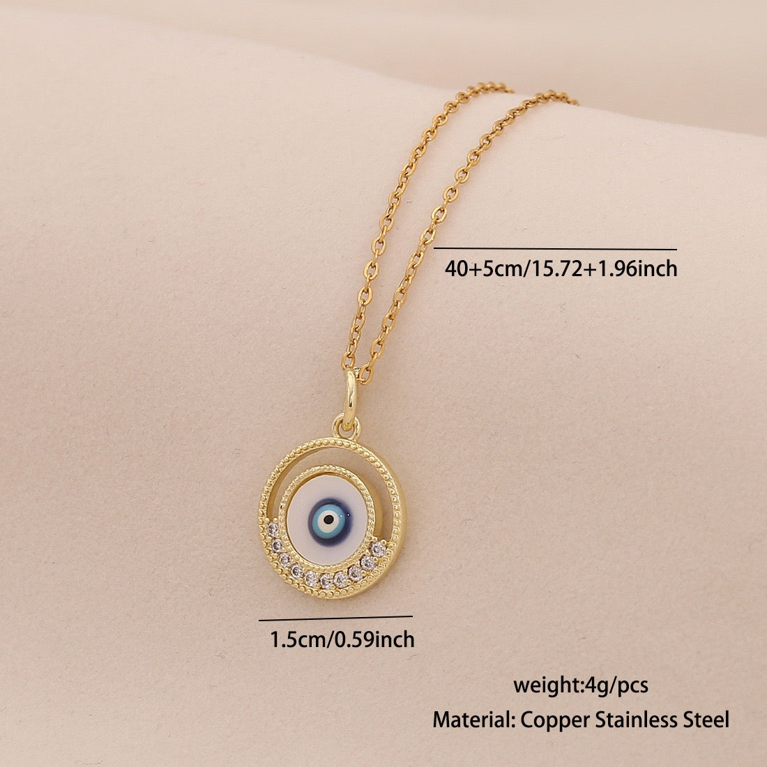 Evil Eye Stainless Steel Necklace
