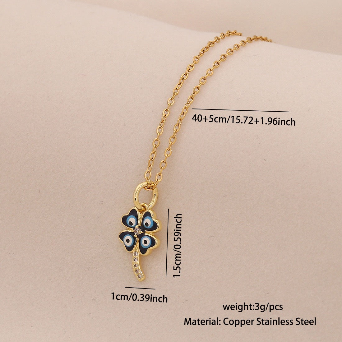 Evil Eye Stainless Steel Necklace