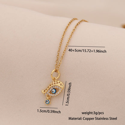 Evil Eye Stainless Steel Necklace