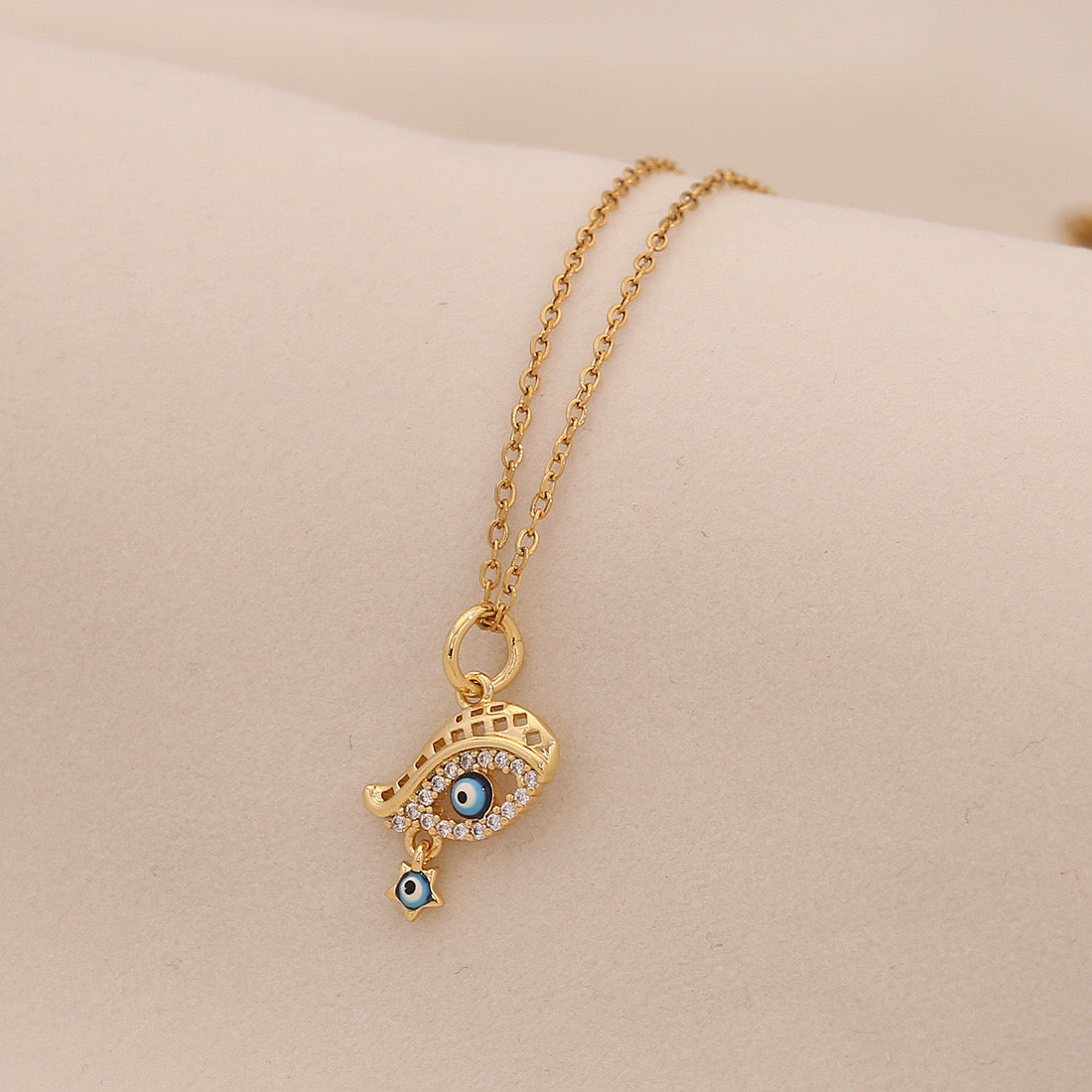 Evil Eye Stainless Steel Necklace