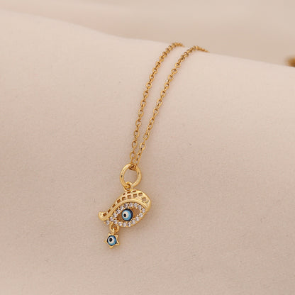 Evil Eye Stainless Steel Necklace