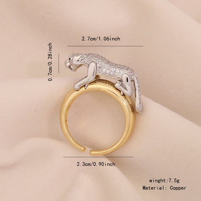 Two-Tone Heart Zircon Adjustable Ring