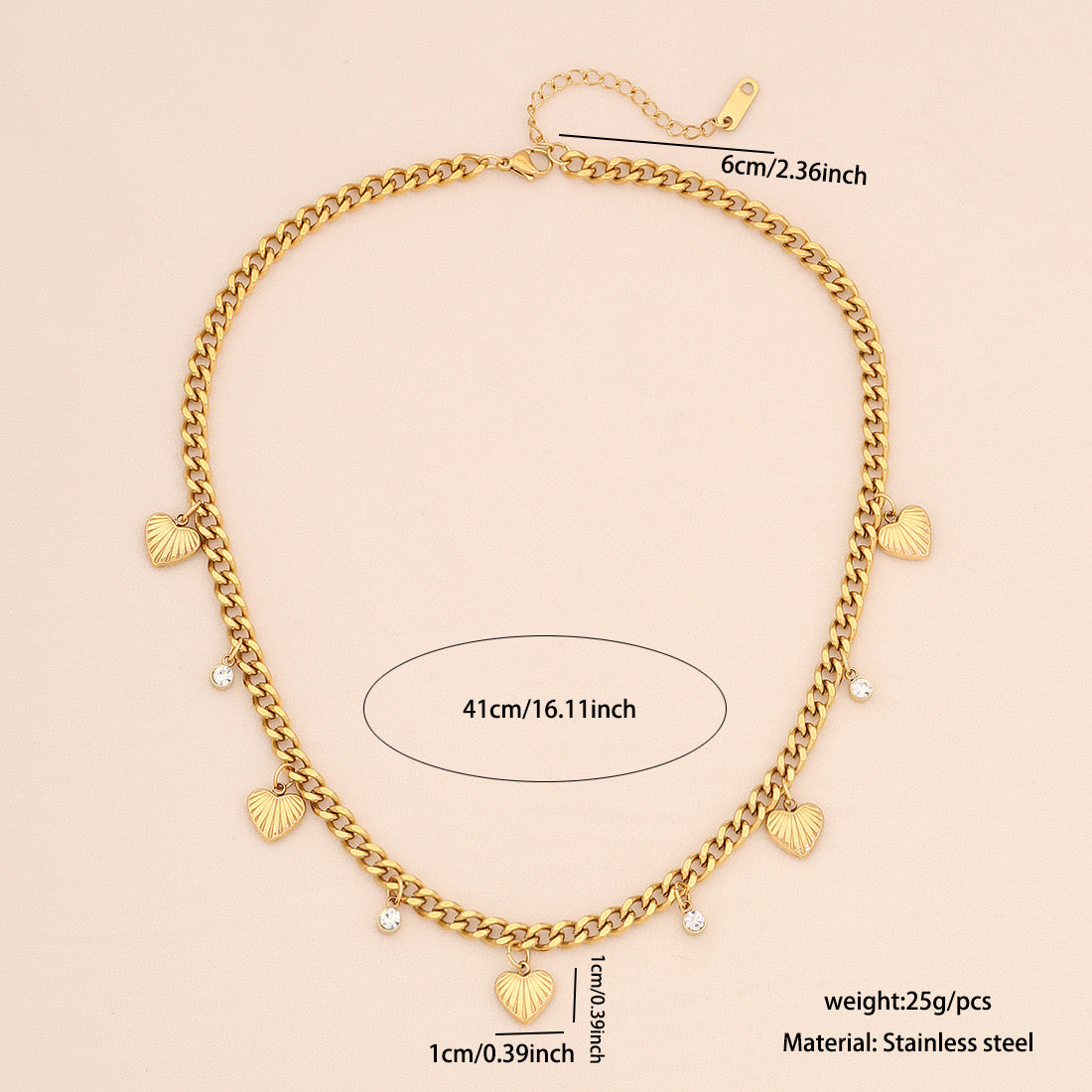 Eight-Pointed Star Rhinestone Stainless Steel Necklace