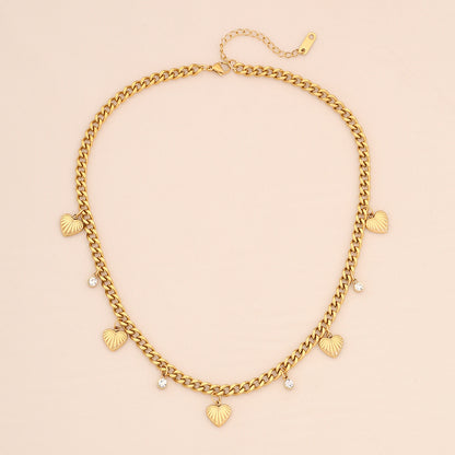 Eight-Pointed Star Rhinestone Stainless Steel Necklace