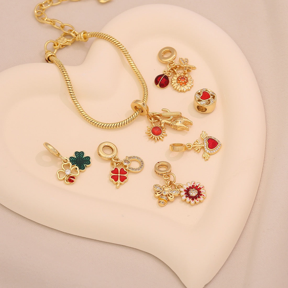 Daisy Heart DIY Charm Bracelet