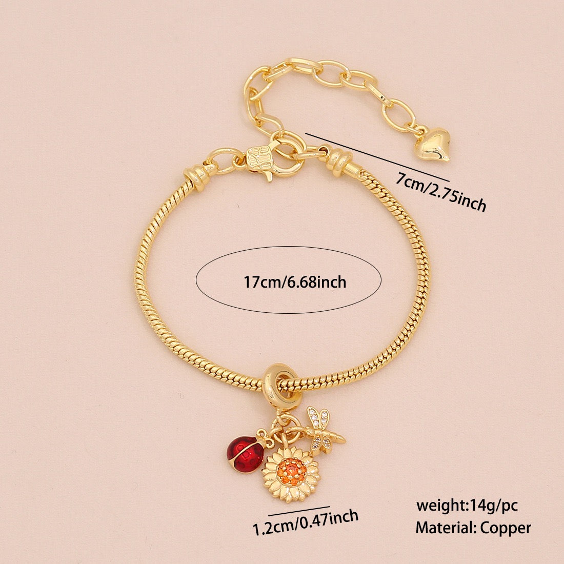 Daisy Heart DIY Charm Bracelet