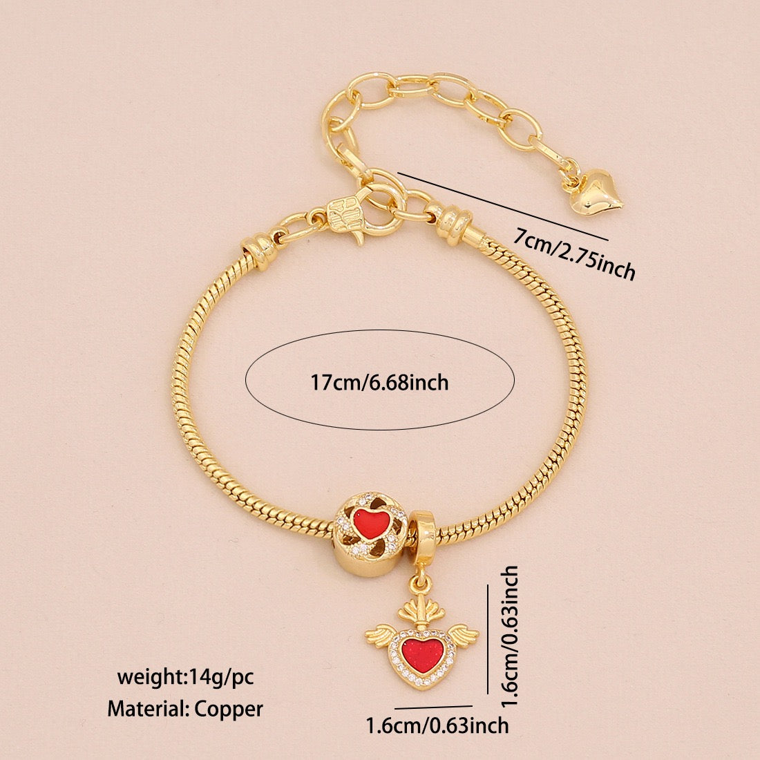 Daisy Heart DIY Charm Bracelet