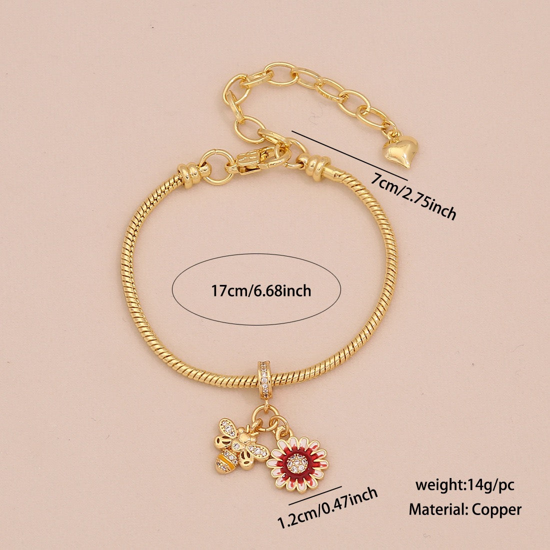 Daisy Heart DIY Charm Bracelet